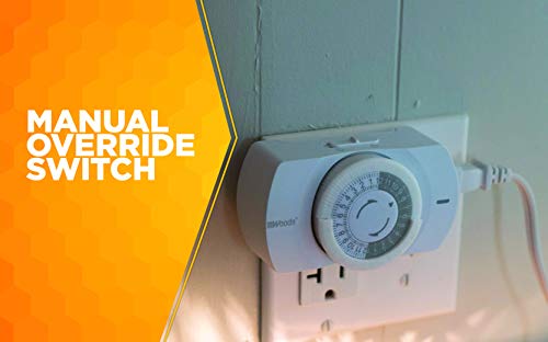 Woods 50103WD Indoor 24-Hour Heavy Duty Mechanical Timer, 1 Grounded Outlet, Standard Body, - Thumbnail 5
