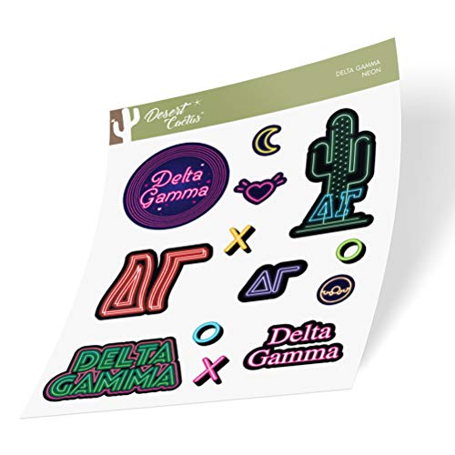 Delta Gamma Sticker Decal Laptop Water Bottle Car (Neon Sign Sheet)