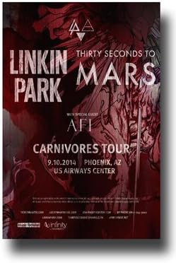 Linkin Park - Thirty Seconds to Mars Poster - Concert 30 11 X 17 Carnivores Tour