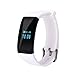 Longess Fitness Tracker, App-Enabled Bluetooth 4.0 Water Resistance Smart Watch, Sleep and Heart Rate Monitor Compatible with Android and IOS Smartphones (White)