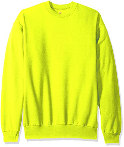 Hanes Men's EcoSmart Fleece Sweatshirt, Safety Green, Small