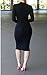 ALAIX Women's Sassy Keyhole Low-Cut Bodycon Long Sleeve Winter Pencil Party Evening Dress Black-M