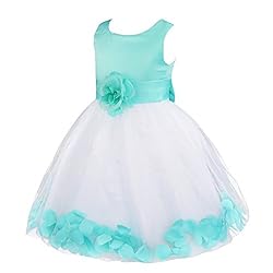 iiniim Girls Petals Tulle Princess Wedding Pageant