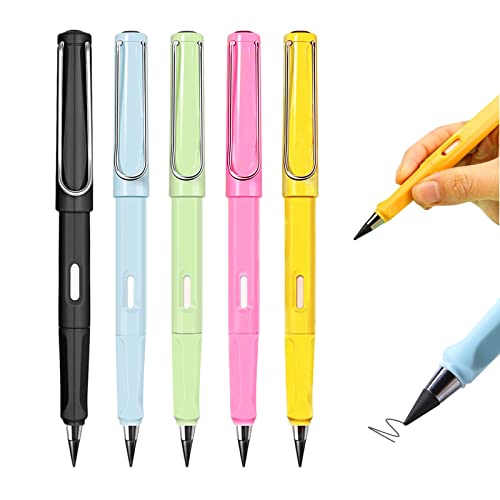 Matita Infinita 5 Pezzi Penna Senza Inchiostro Matita Eterna Bambini Adulti Home Office Materiale scolastico per sempre Portatile Cancellabile Riutilizzabile