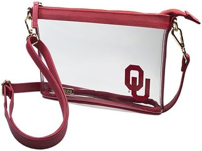 Capri Designs Clear Small Crossbody Bag, Stadium Approved with Team Logo, NCAA Licensed, PVC Color Accents