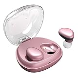 sanag True Wireless Earbuds, Wireless Earphones With Charging Box Truly Stereo Sports Headphones With Mic,Touch Control,Sweatproof,For Iphone or Android (Rose Gold)