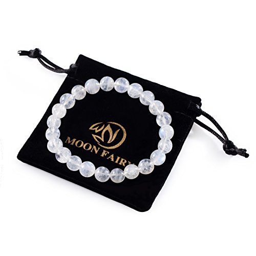 Moon fairy moonstone beaded bracelet : blueshine - 7.5&…