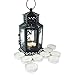 Tandi Glass Metal Candle Holder Lantern (Mini),Black