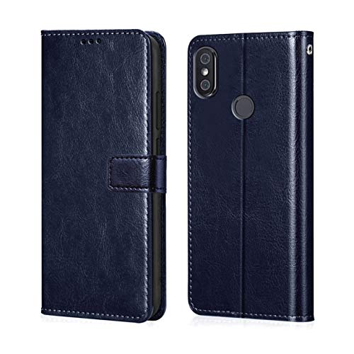 WOW Imagine MI A2 Premium Case | Leather Finish | Inside TPU with Card Pockets | Wallet Stand | Shock Proof | Magnetic C