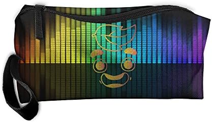 Fashion Gold Guava Juice Face Canvas Travel Toiletry Organizer Pencil Case Hanging Householder Makeup Bag