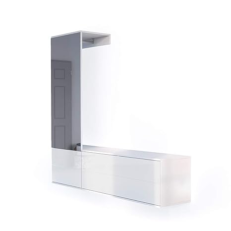 Vicco Flurgarderobe Lifestyle Spiegel Schuhschrank Kommode (Weiß Hochglanz, Komplettset)