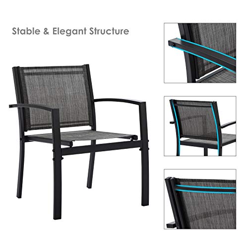 IntimaTe WM Heart Gartenmöbel 4er Set, Sitzgruppe im Garten und Balkon, Gartengarnitur mit DREI Stühlen und einem Glastisch (Schwarz), 1, 107 * 78 * 77.5 cm – Bild 7