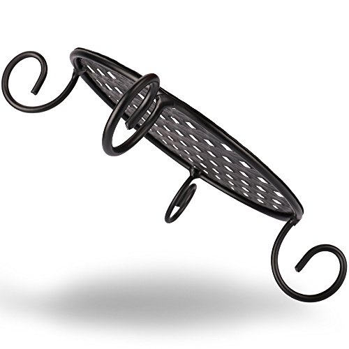 AISHN Metal Plant Stand Indoor Outdoor, Iron Art Flower Pot Holder Rack, Short Potted Supports, Garden Pots Containers Corner Stands (1pcs,Black) - Thumbnail 2