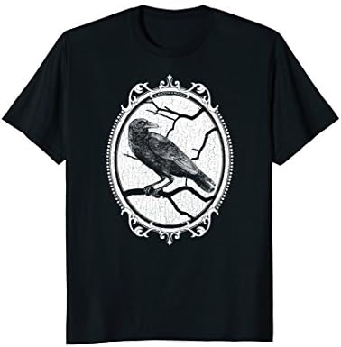 Gothic Raven in Vintage Distressed Victorian Frame T-Shirt