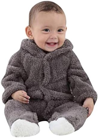 vestitiy Clearance! Unisex Baby Romper Winter Thicken Cartoon Bear Hoodie Bodysuit Snowsuit Onesie Outfit