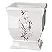 Creative Scents Vanda White Trash Can 1.48 Gal / 5.6L - Decorative Designed Wastebasket - Durable Small Bathroom Trash Can - Waste Basket for Bathroom, Powder Room, Bedroom Or Living Room Decor