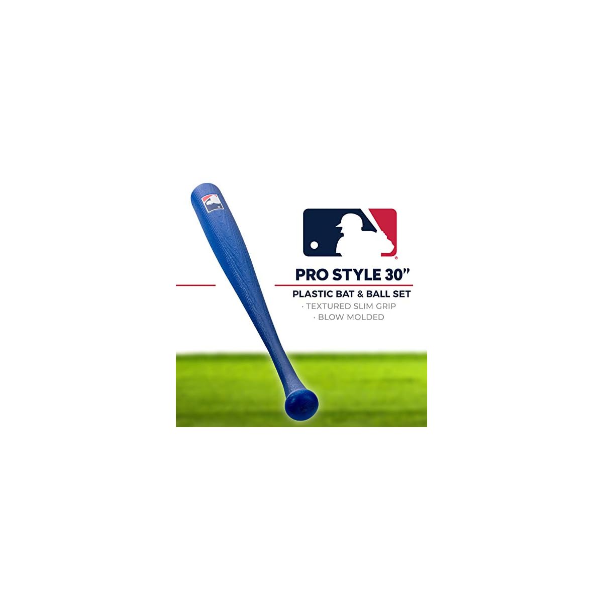 Franklin Sports Plastic Baseball Bat + Ball Set MLB Kids Plastic Bats Lightweight Kids Bat