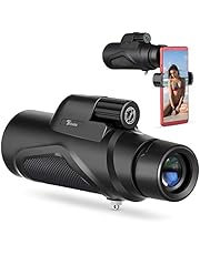 Telmu Monokular teleskop 12X50 mit Smartphone-Adapter BAK4 Prisma FMC Mo nokular-Zielfernrohr Wasserdicht Fogproof Einzel-Hand-Fokus Monokulars für Vogelbeobachtung Jagd Camping