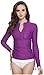 ilishop Women's UV Sun Protection Long Sleeve Rash Guard Wetsuit Swimsuit Top Purple L-US8