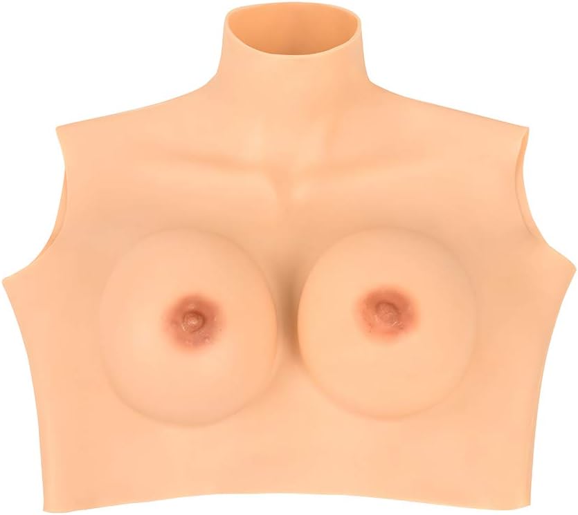 Mikiki C Cup Silicone Breast Forms for crossdressers Form Cotton Filled Breastplate Drag Queen mstectomy