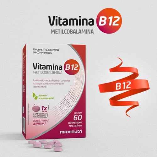 Kit 2 Vitamina B12 Metilcobalamina 60 Capsulas Mastigaveis Maxinutri