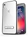 Encased iPhone XR Belt Clip Clear Case with Holster (Reveal Series) Ultra Slim Fit Transparent Cover with Metal Kickstand and Holder (Silver)
