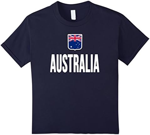 Kids AUSTRALIA T-shirt Australian Flag Souvenir Vacation Travel 8 Navy