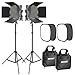 Neewer 2 Pieces Bi-color 660 LED Video Light with Stand and Softbox Kit: (2)3200-5600K CRI96+ Dimmable Light with U Bracket and Barndoor (2)Light Stand (2)Softbox for Studio Photography Video Shooting