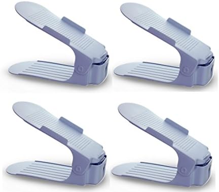 Shoe Smart Plastic Intelligent Shoes Storage Organizer (Grey) -Set of 4
