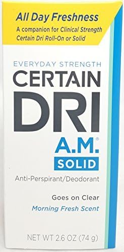 Certain DRI A.M. Solid Anti-Perspirant/Deodorant 2.6 oz Per Stick (4 Pack) by Certain Dri
