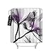 Chic D Home Decorations Contemporary X-Ray Flowers Shower Curtain, Floral, Lavender,72 x 72 Inch Long