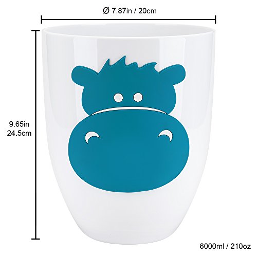Allure Home Creations Hippo 3-Piece Bathroom Accessory Set - 1 Lotion Pump,1 Toothbrush Holder and 1 Wastebasket