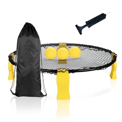 Beauenty Spikeball Game Set for Played Outdoors,Indoors,Lawn,Yard,Beach,Park,Beach Games for Boys,Girls,Teens, Adults,Family(Includes 3 Balls,Drawstring Bag and Rule Book)