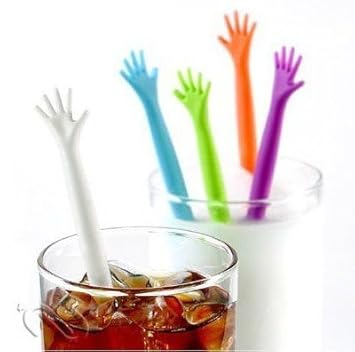 ShopAIS Plastic Stirrer High 5 for Coldrinks & Juices (Assorted Colour) - Pack of 5