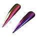 BORN PRETTY 2 Boxes Chrome Nail Powder Enhanced Nail Art Chameleon Pigment Black Base Needed with UV Gel Polish 2 Colors 1G