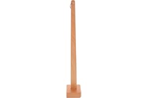 Ciieeo Long Wooden Shoe Horn with 22-inch Extended Handle and Stable Stand for Seniors, Men, Travel, Easy