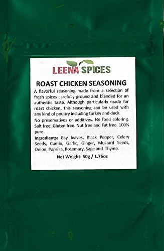 LEENA SPICES – Roasted Chicken Seasoning Spice – Gluten Free Blend – Salt Free Spicy Rub – Enjoy Pure Quality Product.