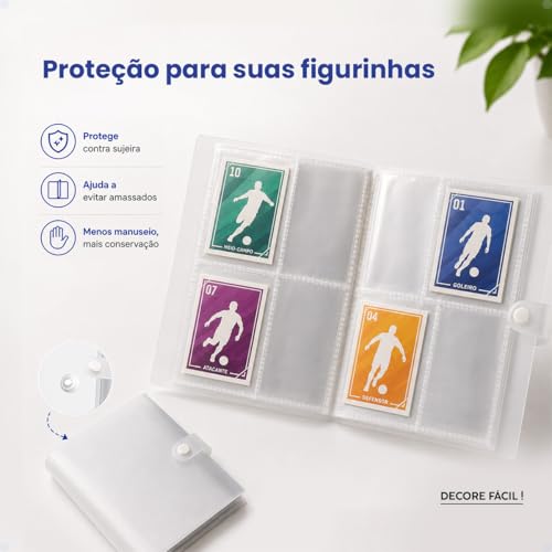 Pasta Porta Figurinhas Copa Do Mundo 2026 Capa Protetora Transparente Brochura 160 Espaços Fechamento Em Botão
