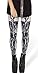QZUnique Women's Black Skeleton Frame Printed Elastic Tights Leggings