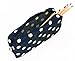 Blu Monaco Polka Dot Case with Zippered Top, 8-Inch x 4-Inch, Vintage Blue/Cream