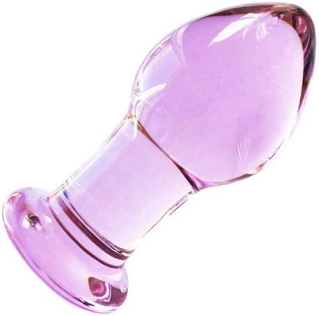 Dilatador anal de cristal rosa de 9 cm: dildo de cristal, juguete ...