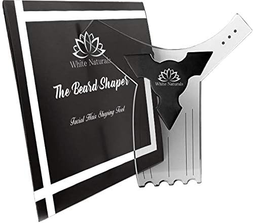 One Day Sale! Beard Shaping Tool Guide,Best Shaper Styling Template for Perfect Line Up&Edging, Premium Quality, Transparent stencil styling Goatee, Mustache & Neckline,Curve/Step or Straight Cut