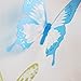 ElecMotive 36 Pcs 3D Color Crystal Butterfly Wall Stickers with Adhesive Art Decal Satin Paper Butterflies Home DIY Decor Removable Wall Decor
