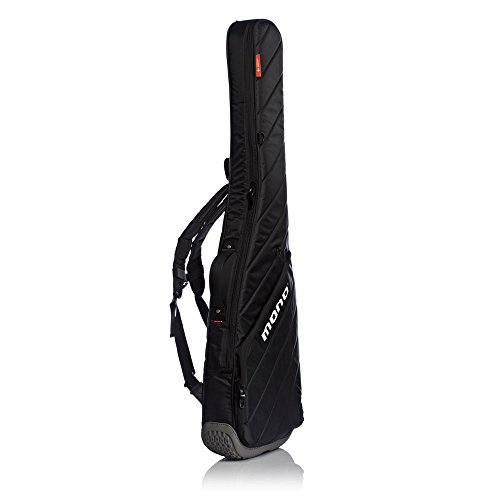 Mono M80-VEB-BLK-U Vertigo Electric Bass Hybrid Guitar Case Gig Bag for Solidbody Bass Guitar with Carry Straps Bundle in Black with Clip On Guitar Tuner and Zorro Sounds Guitar Polishing Cloth