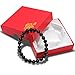 Natural Genuine Black Onyx Beads, maxin Bling Jewelry 8MM Semi-Precious Gemstones elastic Bracelet,Unisex