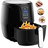 VPCOK Hot Air Fryer Without Oil, LED Touch Display, 2.6 Liter, Black