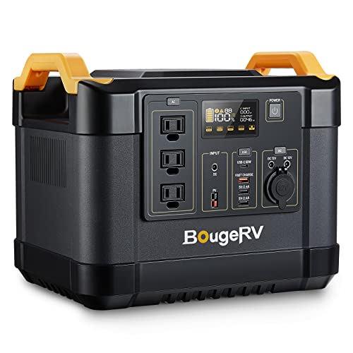 BougeRV 1100WH Power Station with 120W Lighter Portable Solar Panel