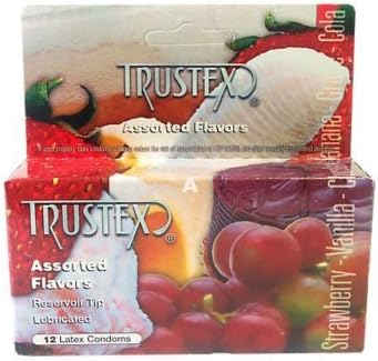 Line One Laboratories Trustex, Assorted Flavors, 3 packages of 12 condoms each