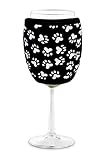 Joe Jacket Wine Glass Insulator, Neoprene Sleeve Pet Lovers Gift - Paw Print