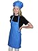 Kids Chef Hat and Kids Apron Set. Adjustable Hat. Fits Childs Size Medium 6-12. (Blue) - Free eBook